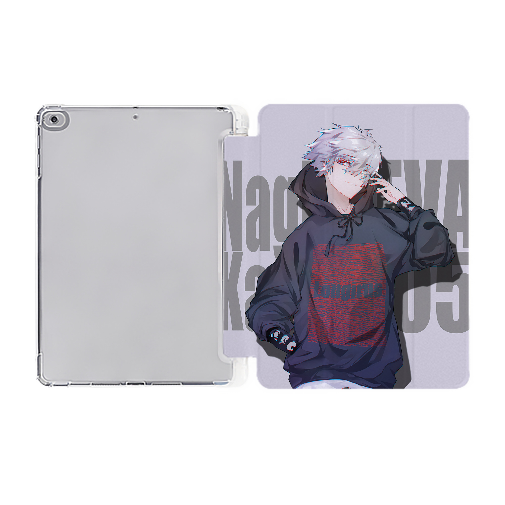 （画像用） EVA 新世紀エヴァンゲリオン IPad ケース ペン収納付き 三つ折りスタンド PUレザー×シリコン 対応機種9.5/10.5/10.9インチ